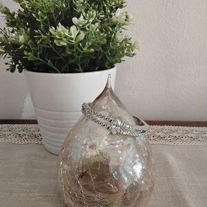 Elegant Silver Bracelet with Rhinestones